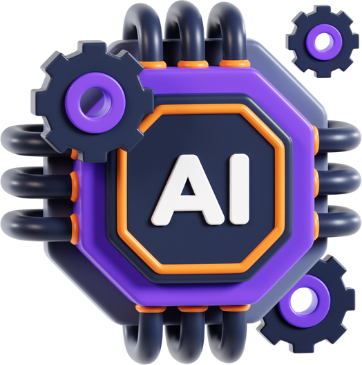 Artificial Intelligence Machine 3D Illustration