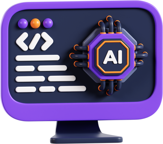 Artificial Intelligence Program 3D Illustration