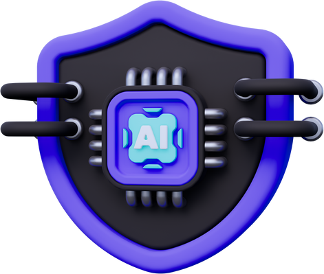 Artificial Intelligence Shield 3D Icon