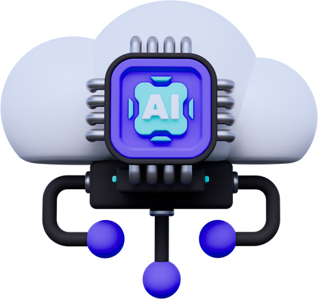 Artificial Intelligence Cloud Data 3D Icon