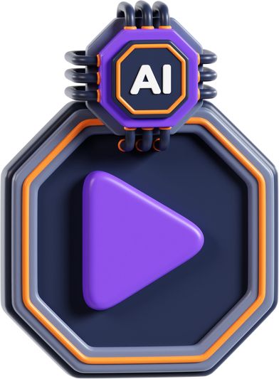 Artificial Intelligence Video 3D Illustration