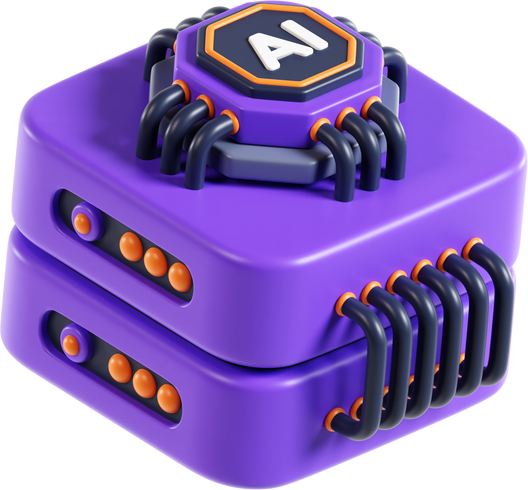 Artificial Intelligence Server 3D Illustration